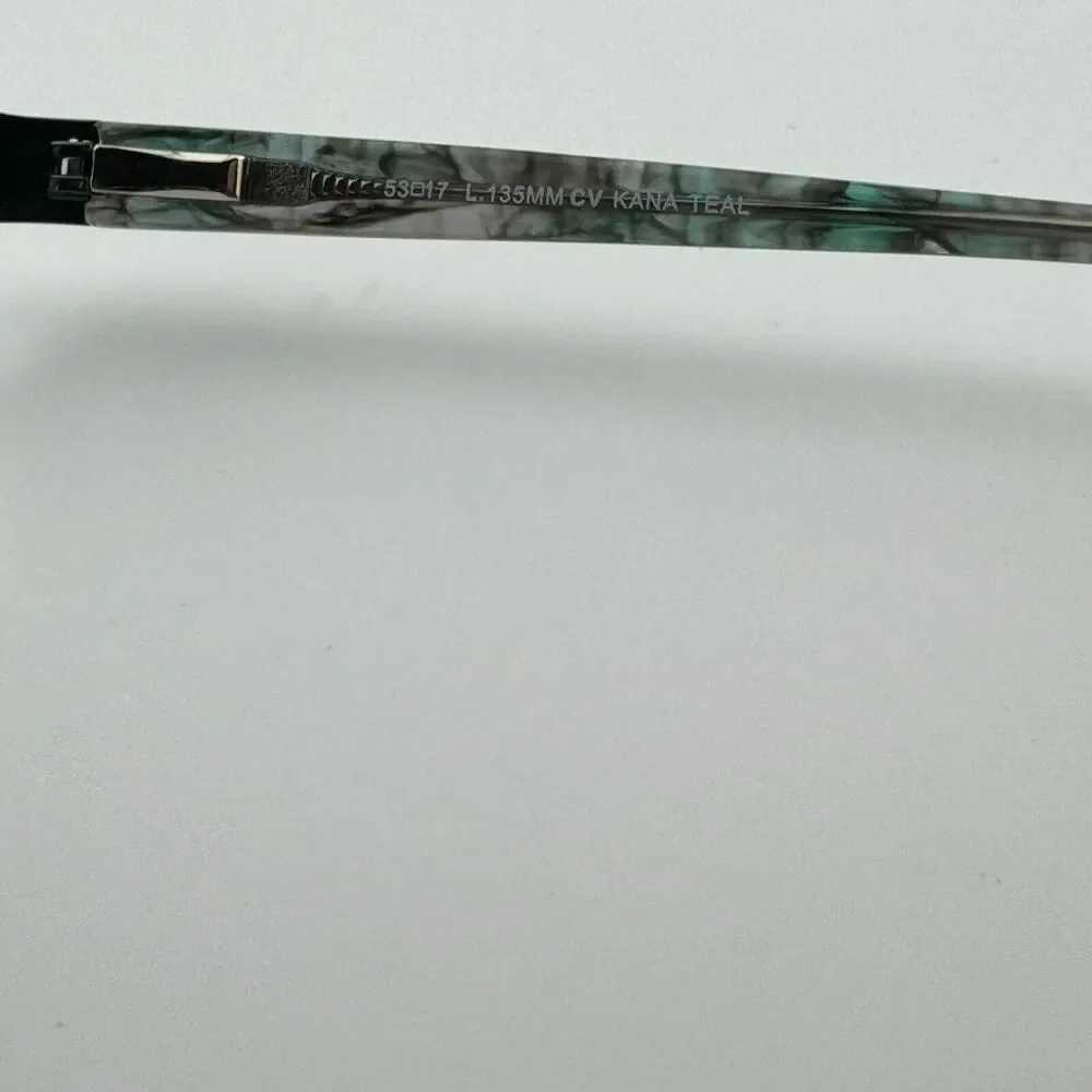 BCBGMaxazria Cat Eye Half Rim Eyeglasses‎ Flex KANA TEAL 53 17 135 H12744